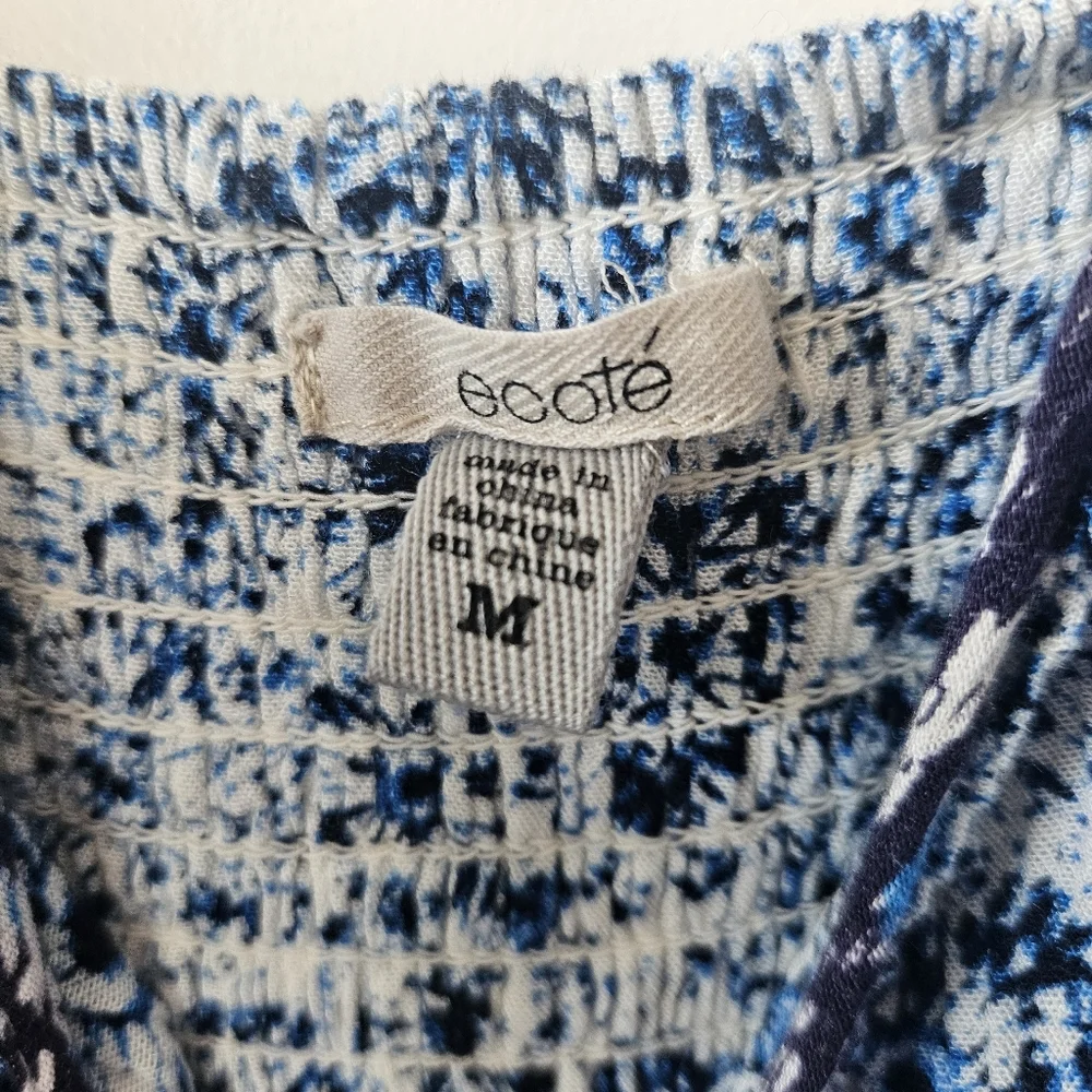 Ecote Urban Outfitters Floral Blue Cut Out Maxi Dress Size Medium - Picture 7 of 10